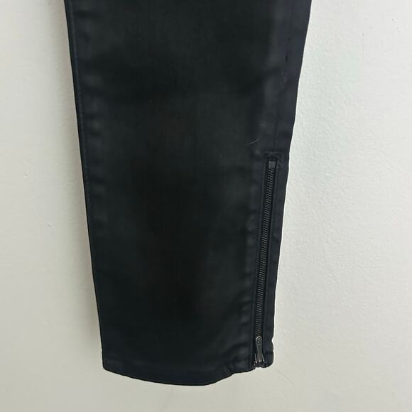 AG Adriano Goldschmied  The Zip-Up Ankle Coated Leggings Black Jeans 27 NWOT - Picture 4 of 9